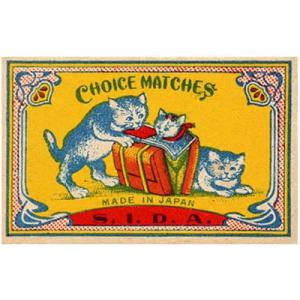 レトロラベル缶マッチ・猫003の詳細画像1