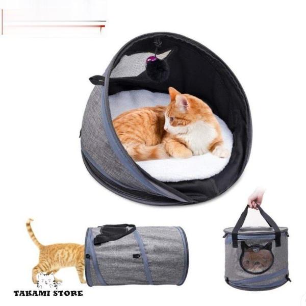 ペットキャリーバッグ 猫キャリー 猫ベッド トンネル 3IN1多機能 折りたたみ可 携帯しやすい 通...