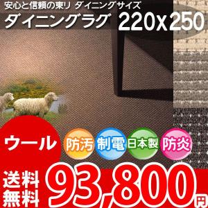 ラグ マット ダイニングラグ ウール 防汚 カーペット ラグ 東リ 220×250 エト2500｜nakane