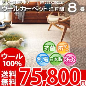 カーペット 8畳 ラグ マット 防ダニカーペット 八畳 8畳(352×352) 江戸間 東リ エクリュード｜nakane