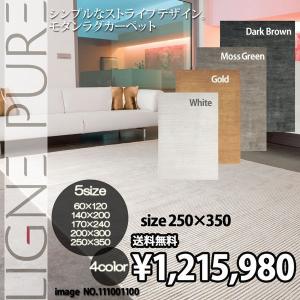 カーペット ラグ マット 輸入絨毯 ストライプラグ 250×350 LIGNE PURE reflect｜nakane