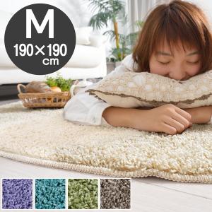 ラグ 洗える 夏用 シンプルシャギー モダン 無地 防ダニ 2畳 カーペット 190×190
