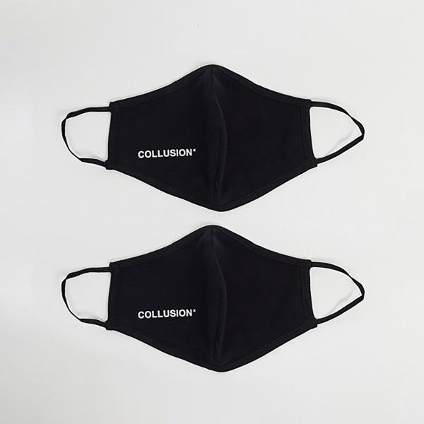 送料無料 即納 洗える ファッション マスク ブランド おしゃれ  ロゴ  collusion ブラ...