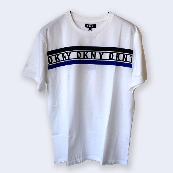 DKNY taped logo t-shirt in white ダナキャラン ニューヨーク ロゴ ...
