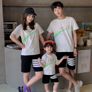 ベビー服親子コーデパパロンパース親子ペアルックベビーお揃いママと娘ベビーカップル親子ペア半袖親子服キッズトップスビーチ｜nakanoshokai