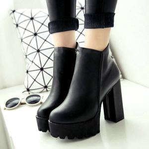 厚底 ブーツ ショートブーツ レディース ジップブーツ ヒール +10cm