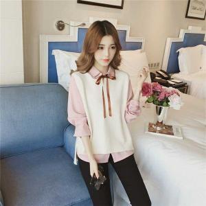 ブラウス ニットベスト 2点セット　 レディース　 カジュアル　長袖　リボン　可愛い　人気　ファッション　春秋　