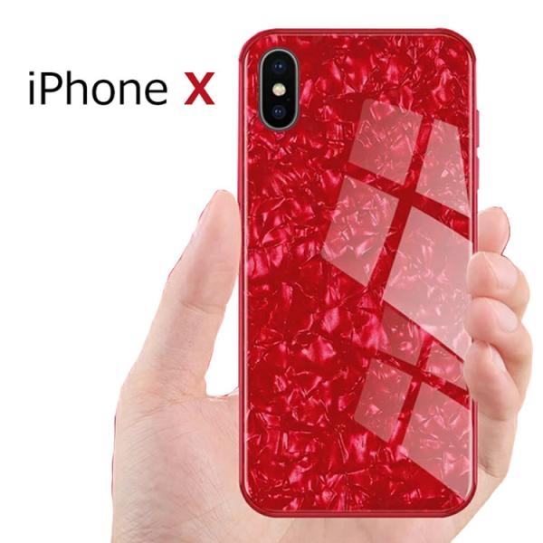 iPhone Xケース 背面強化ガラス iPhone X ケース TPU 9H強化ガラス 二重構造 ...