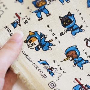 戦国 アニマル ねこ忍者 ドビー 和柄 和風 ...の詳細画像2