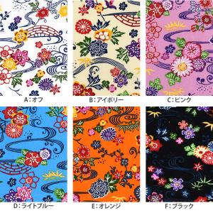 水流模様と花 ブロード 紅型 紅型風 紅型調プ...の詳細画像3