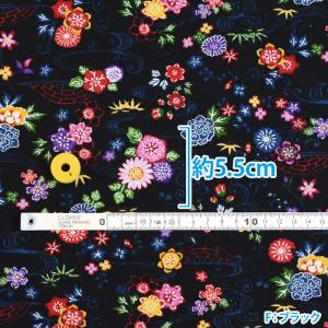 水流模様と花 ブロード 紅型 紅型風 紅型調プ...の詳細画像5