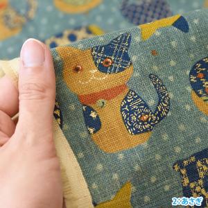 ムラ糸クロス 昔ぐらし 金猫絣 猫 猫柄 ネコ...の詳細画像2