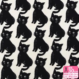 ねこちどり オックス 猫 猫柄 ネコ ネコ柄 にゃんこ 千鳥格子風 未晒 ナチュラル オックス生地 プリント生地 生地 布 B850575Z-1 数量3(30cm)から10cm単位 4257