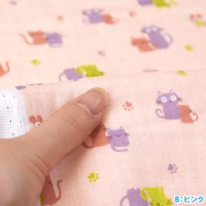 ねずみとにゃんこ ダブルガーゼ 猫 猫柄 ネコ...の詳細画像2