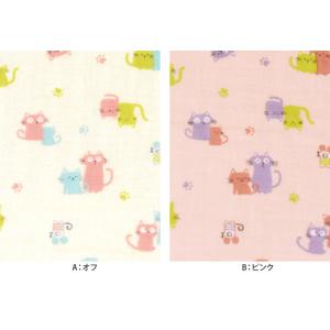 ねずみとにゃんこ ダブルガーゼ 猫 猫柄 ネコ...の詳細画像3