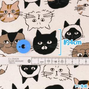 キャット×フェイス柄 オックス 未晒コットン ...の詳細画像3