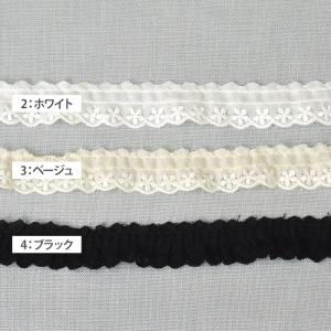 綿フリルレース 小花モチーフ 綿レース 約1....の詳細画像2