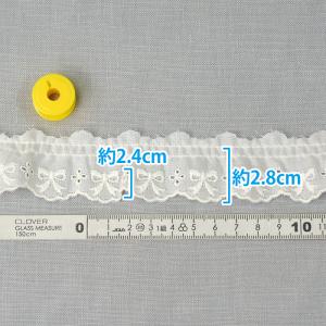 綿フリルレース スカラップリボン大 綿レース ...の詳細画像2
