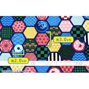 亀甲文様にいろんな和柄 シーチング 市松模様 ...の詳細画像5