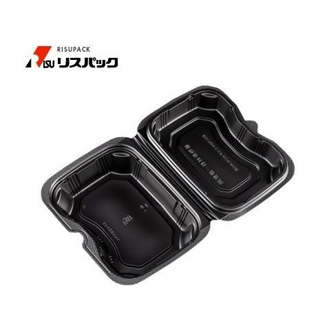 【300枚】バイオデリカ シェルBOX40 黒 使い捨て 弁当容器 リスパック