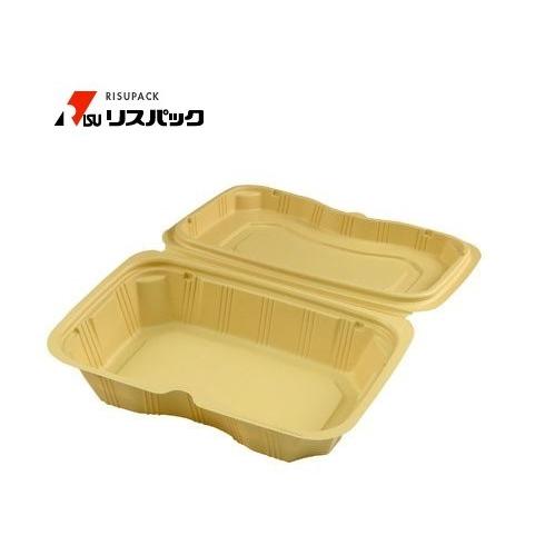 【200枚】バイオデリカ シェルBOX40 クラフトB 使い捨て 弁当容器 リスパック