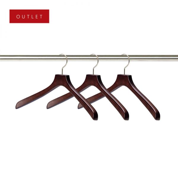 [アウトレット] AUT-09/木製メンズシャツハンガー3本組/マーズブラウン【ナカタハンガー 公式...