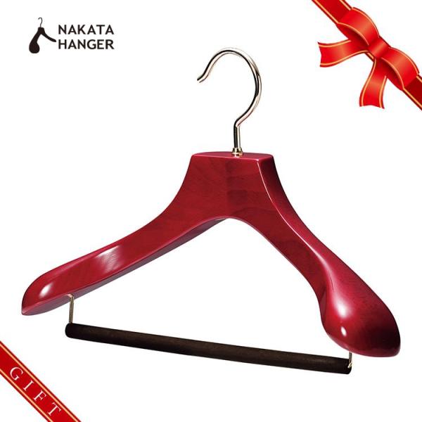[ギフト] AUT-05G /レディスジャケットハンガー/ワインレッド/フェルトバー付【ナカタハンガ...