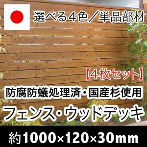 ACQ国産杉板（長さ1000mm×幅120mm×厚み30mm）4枚セット（ウッドデッキ/床板/フェンス/DIY/土留め/花壇枠/ベンチ）｜nakataniweb