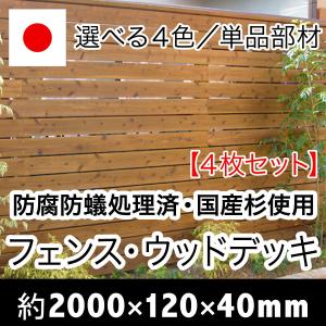 ACQ国産杉板（長さ2000mm×幅120mm×厚40mm）４枚セット（ウッドデッキ/床板/フェンス/DIY/土留め/花壇枠/プランター）｜nakataniweb
