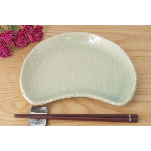 笠間焼　荒土　灰釉　クレセント（大）