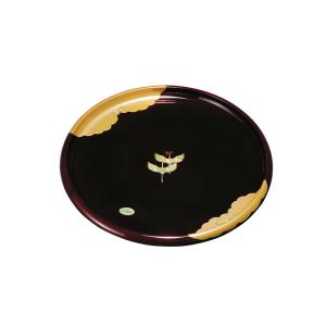 紀州漆器 11.0丸盆 黒 紀の山水 33cm お盆 トレー 伝統工芸 運び盆