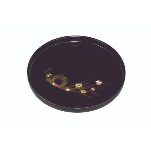 紀州漆器 11.0丸盆 黒 紀の山水 33cm お盆 トレー 伝統工芸 運び盆