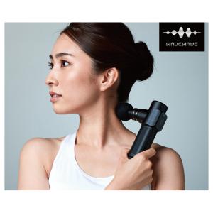 WAVEWAVE 筋膜リリースガン FASCIAL RELEASE GUN 首 肩 ふくらはぎ 足裏 腕 静音 軽量 片手 握りやすい アタッチメント付属 4種 ブラック｜nakayama-shiki