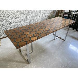 レジンテーブル ダイニングテーブル 40209-N001 幅200cm 一枚板  座卓可能 エポキシ樹脂 テーブル 一点モノ 開梱設置送料無料｜nakayama6223