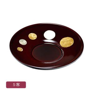 溜 4.0 木彫 茶托 5客 セット 木粉と樹脂の成形品 ウレタン塗装 誕生日 