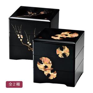 溜 5.0 三段重 花めぐり 重箱 お重 ABS樹脂製 ウレタン塗装 会津漆器