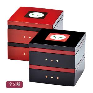 【未使用】会津塗 木製漆器 重箱 3段 松竹梅柄 溜内朱6.0三段重(仕切1本付) 会津絵松竹梅(漆・手塗・手描) 天然木製