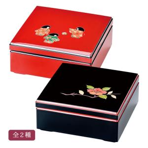 溜内朱6.0三段重(仕切1本付) 会津絵松竹梅(漆・手塗・手描) 天然木製