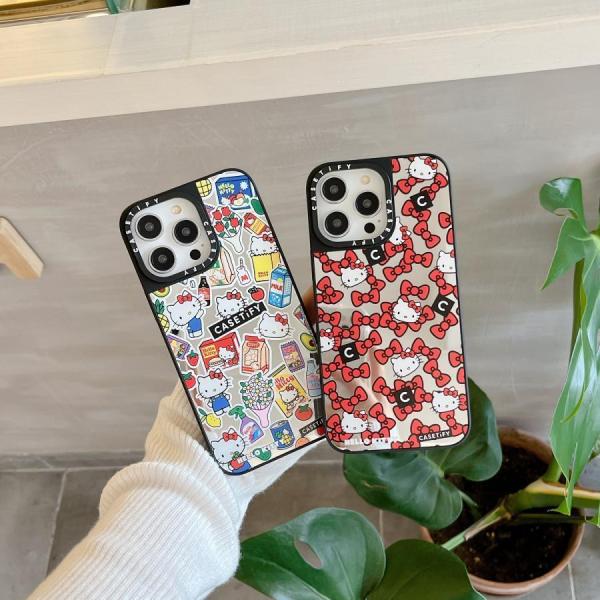 スマホケース casetify キティ cat 猫 ファッション 可愛い 耐衝撃 インスタ ins ...