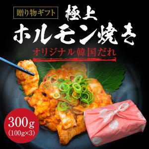 ギフト お中元 御中元 極上ホルモン焼き 秘伝オリジナル韓国だれ 300g お歳暮 内祝い 贈物 御歳暮 お歳暮 化粧箱 爆買