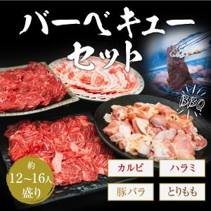 バーベキューセット 12-16人盛 BBQ 焼肉セット カルビ ハラミ 豚バラ とりもも 3.2kg...