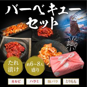 ギフト お中元 御中元 バーベキューセット たれ漬けセット 6-8人盛 BBQ 焼肉セット カルビ ハラミ 1.6kg 御歳暮 お歳暮 化粧箱｜nakayamaya