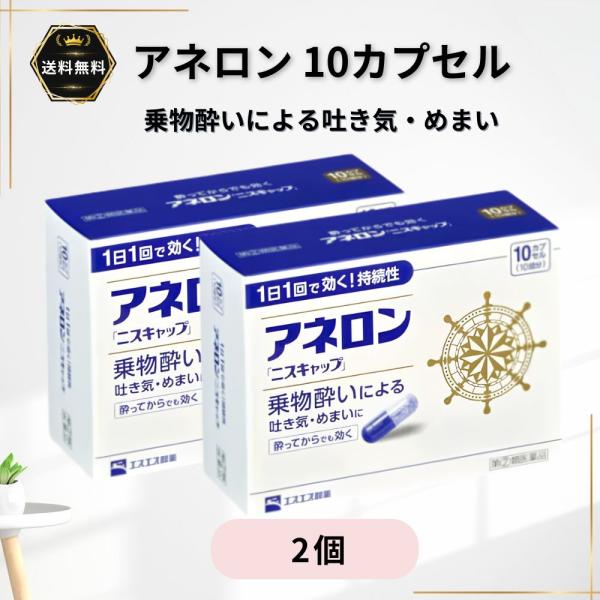 アネロン ニスキャップ 酔い止め 10カプセル 2個 乗物酔い 吐き気 めまい 【指定第2類医薬品】