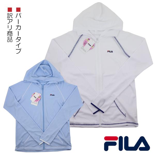 【訳アリ：汚れ等】 FILA フィラ フード付き ラッシュガード パーカータイプ UVカット 子供 ...