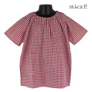 綿100% ギンガムチェックスモック 110-...の詳細画像2