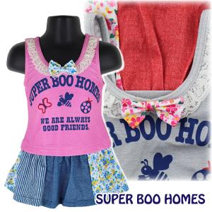 【訳アリ：在庫処分・汚れ 等】 SUPER BOO HOMES 女児水着 ワンピース 小花リボン×レース 子供 キッズ 女児 水着 100-130cm 【送料無料(1000円の購入条件)】