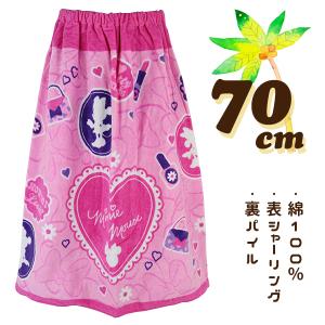 ミニーマウス ミニーちゃん ハート×ピンク 70cm丈 小寸 小判 キッズ 子供 ラップタオル 巻きタオル タオル ※タグなし※ 【送料無料】｜nakayoshi2017