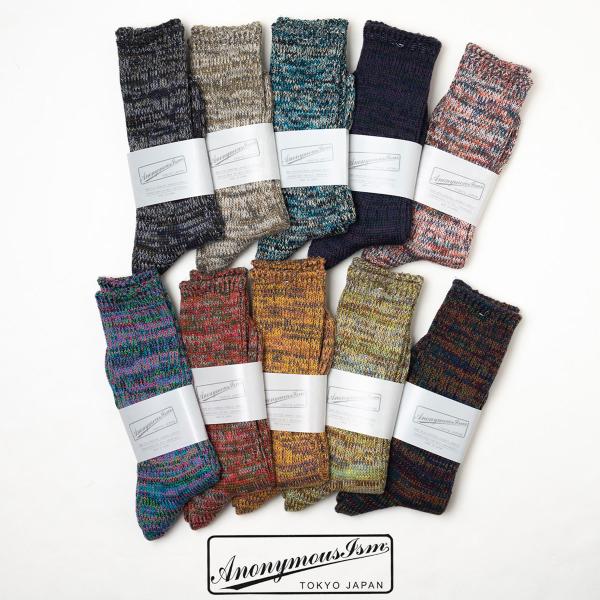 ANONYMOUSISM アノニマスイズム 5color Mix Crew ソックス 靴下 日本製 ...