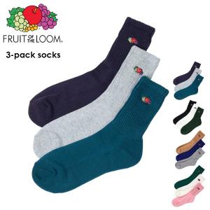 FRUIT OF THE LOOM フルーツ・オブ・ザ・ルーム Q.FTL3Pゆるリッチェル刺繍 靴下 ソックス クォーター丈 メンズ レディース セット ライン シンプル プレゼント
