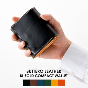 nakota Colunaline ブッテーロレザー ミニ財布 二つ折り財布 本革 財布 ウォレッ...